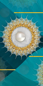 轻奢树叶几何玄关背景墙