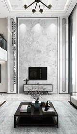 现代简约轻奢复式楼大理石背景墙