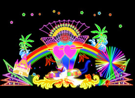 沙滩景致 霓虹灯设计