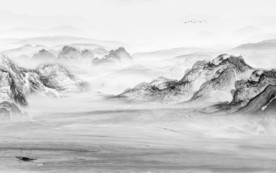 中式山水画风景画 TIF分层