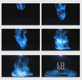 蓝色烟雾LOGO演绎AE模板