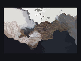 鎏金线条背景墙