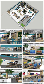 数码专卖店SU模型