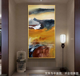 水彩玄关装饰画