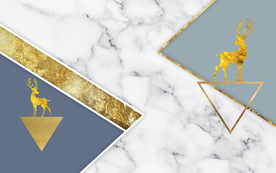 小清新麋鹿沙发背景背饰画