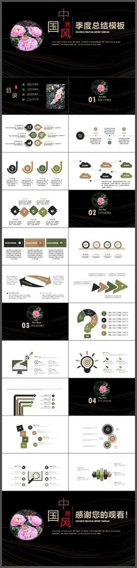 中国风商务工作总结汇报PPT