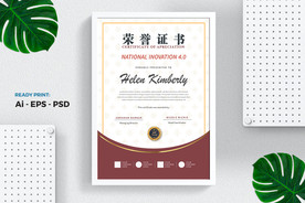 专业证书/文凭模板 荣誉证书