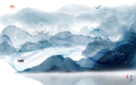 水墨画山水装饰画图片