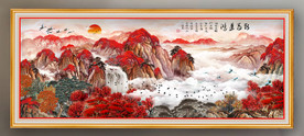 原创山水风景画鸿运当头装饰画