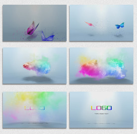 烟雾蝴蝶LOGO演绎AE模板