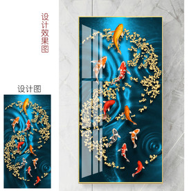 现代轻奢玄关中式装饰画