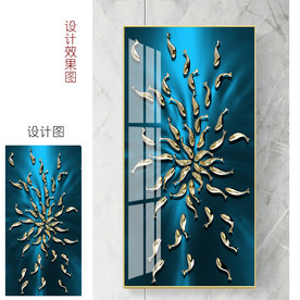 现代轻奢玄关中式装饰画