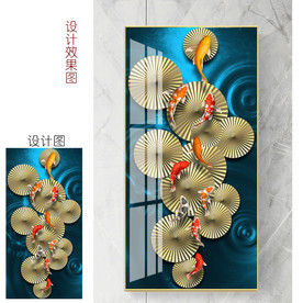 现代轻奢玄关中式装饰画