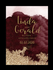 酒红色婚礼迎宾海报