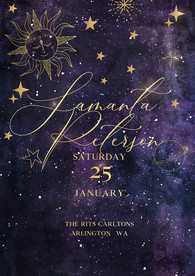 太阳夜晚星空婚礼海报