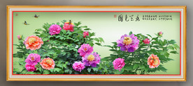 原创牡丹花国色天香装饰画