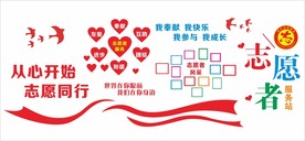 志愿者服务 志愿者形象墙 志愿