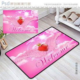 3D梦幻天使翅膀地垫设计