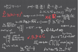 数学公式黑白画玄关黑板屏风背景