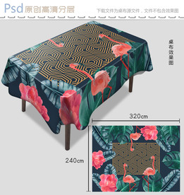 轻奢火烈鸟桌布图案设计