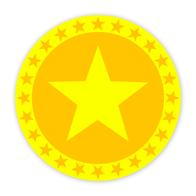 五角星橙黄色金币