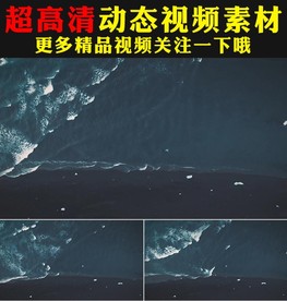 浪花海浪海水俯拍视频素材