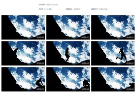 登山攀爬剪影勇往直前向上跨越