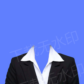 女生半身带肩膀西装素材