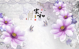 蝶恋花珠宝电视背景墙