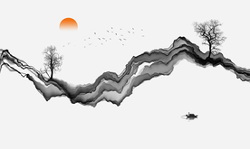 水墨山水背景墙