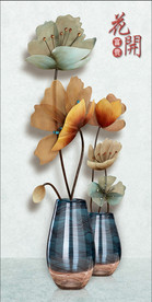 花开富贵玄关背景墙