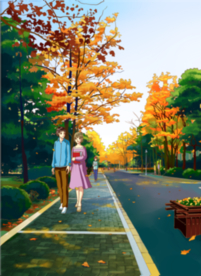 手绘南京城 情侣走廊美景