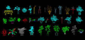 CAD 带盆植物 立面图