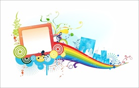 彩虹城市矢量素材