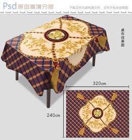 欧式复古宫廷花纹桌布设计