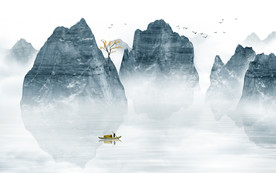 意境水墨山水画