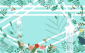 唯美手绘星空森林麋鹿图片