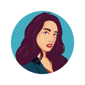 美女头像AI矢量插画