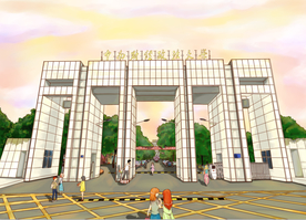 手绘中南财经政法大学素材美景