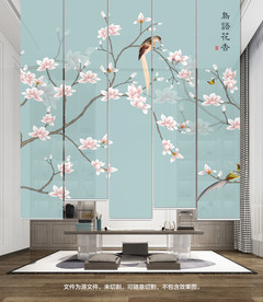 新中式花鸟卷帘