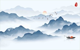 新中式水墨背景墙