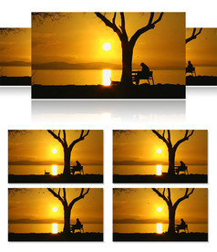 养老晚年孤独的夕阳