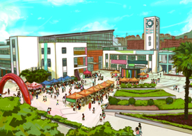 校园举办活动高清手绘素材美景