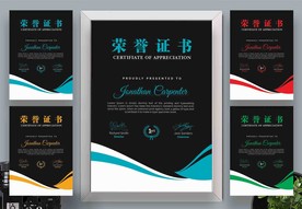 荣誉证书时尚竖版证书