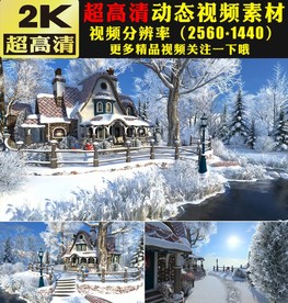 冬天雪景雪松冰雪王国视频素材