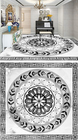 简约欧式花纹大理石地砖拼花