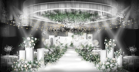 白绿小清新韩式婚礼效果图