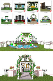 户外婚庆相关SU模型14组