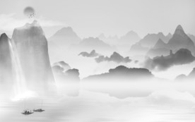 高档 大气灰色山水 TIF分层