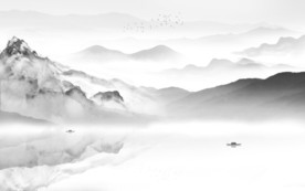 大气中式灰色山水 TIF分层